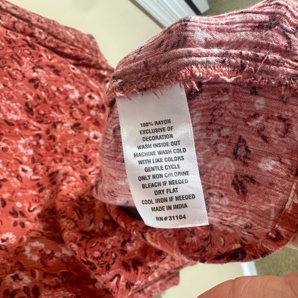 Wonderly cottagecore burnt red button down blouse size XL - Picture 6 of 6